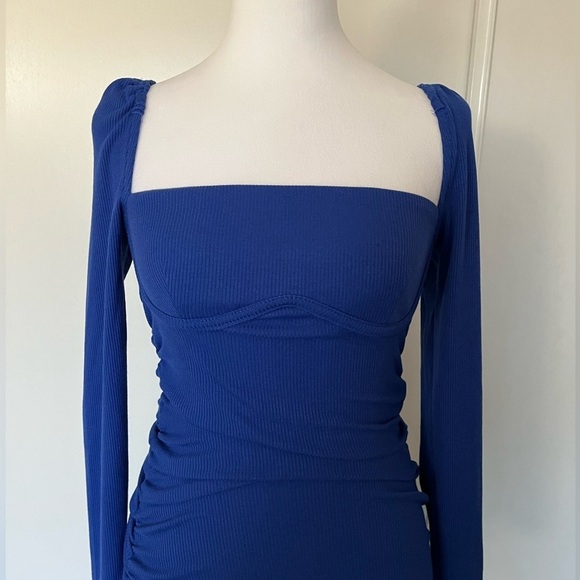 New Princess Polly Blue Portia Mini Dress Size 4 - Picture 4 of 7